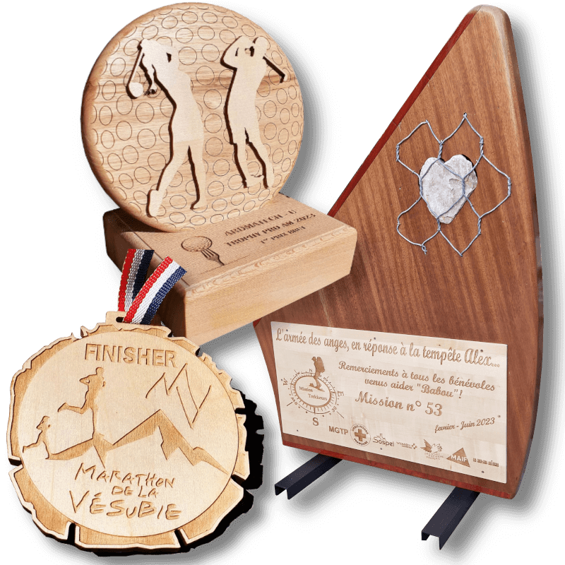 image titre de médailles et trophées fait par Bernard Caillet à l'atelier du Mercantour