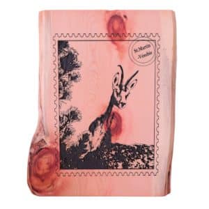 tableau en bois avec gravure laser et dessin de chamois